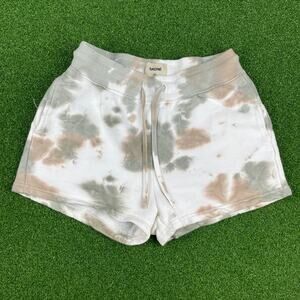 Ivory Green & Brown Tie Dye Sacre Sweat Shorts Sz S